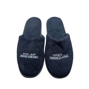 Trump Soho New York Mens Plush Slippers With Bag